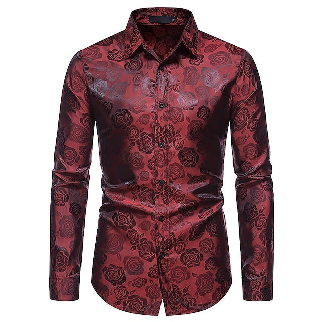 men's elegant long sleeve shirt with gloss finish statement piece for special occasions