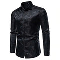 men's elegant long sleeve shirt with gloss finish statement piece for special occasions