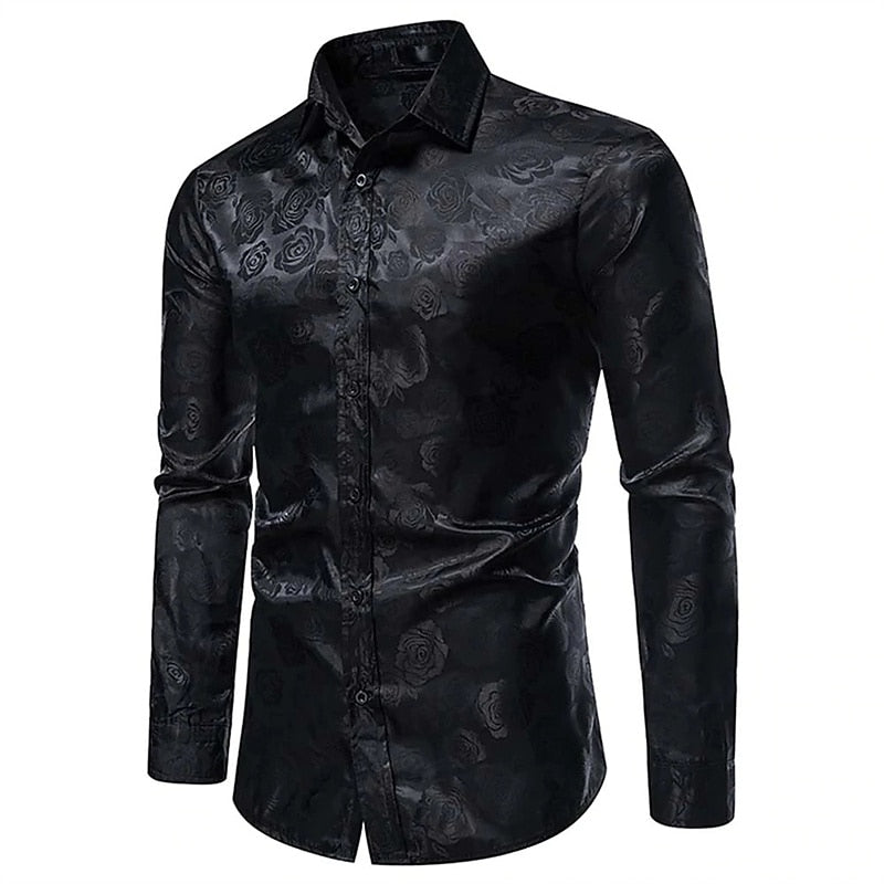 men's elegant long sleeve shirt with gloss finish statement piece for special occasions
