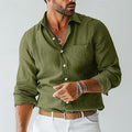 men's lightweight long sleeve shirt relaxed fit for warm weather