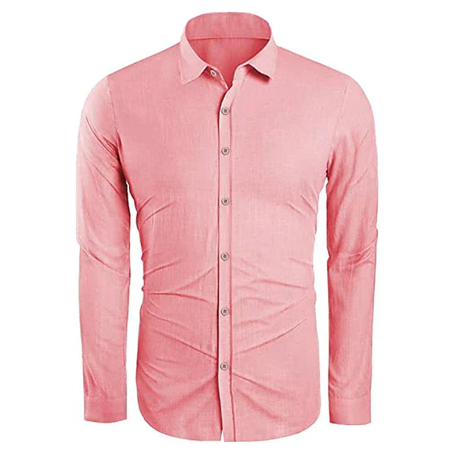 men's linen long sleeve shirt for spring and summer