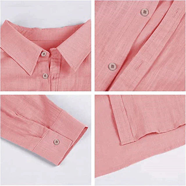 men's linen long sleeve shirt for spring and summer