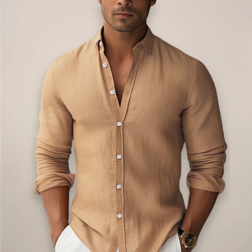 linen summer shirt for men short sleeve casual button up