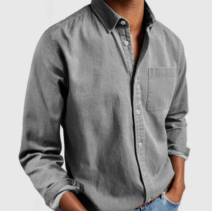 men's long sleeve shirt with classic button-down design