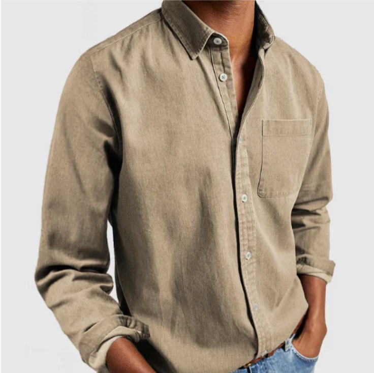 men's long sleeve shirt with classic button-down design