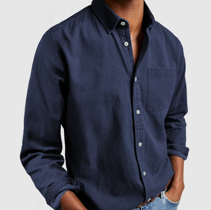 men's long sleeve shirt with classic button-down design