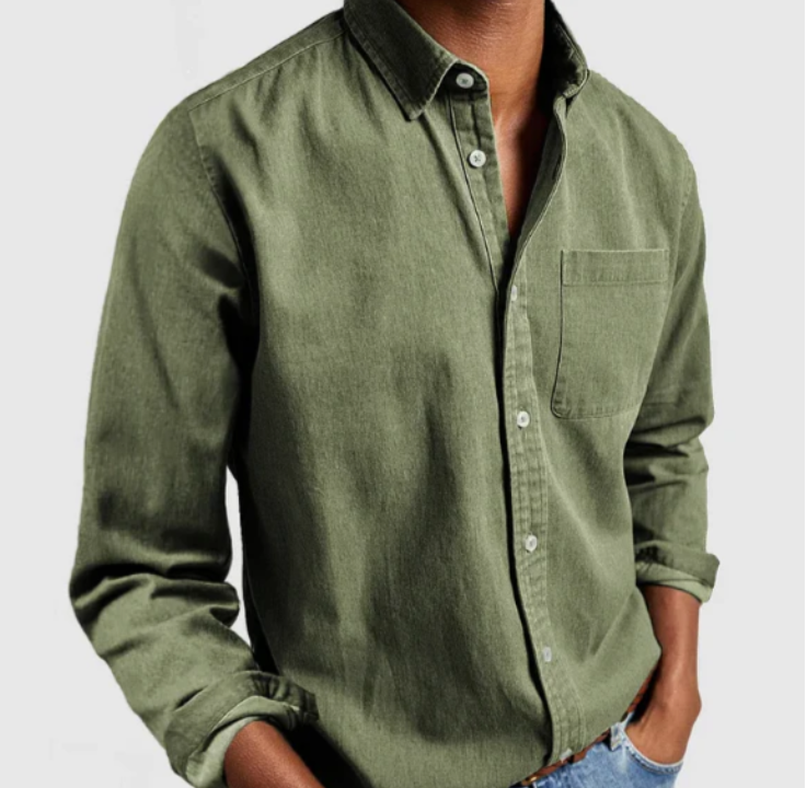 men's long sleeve shirt with classic button-down design