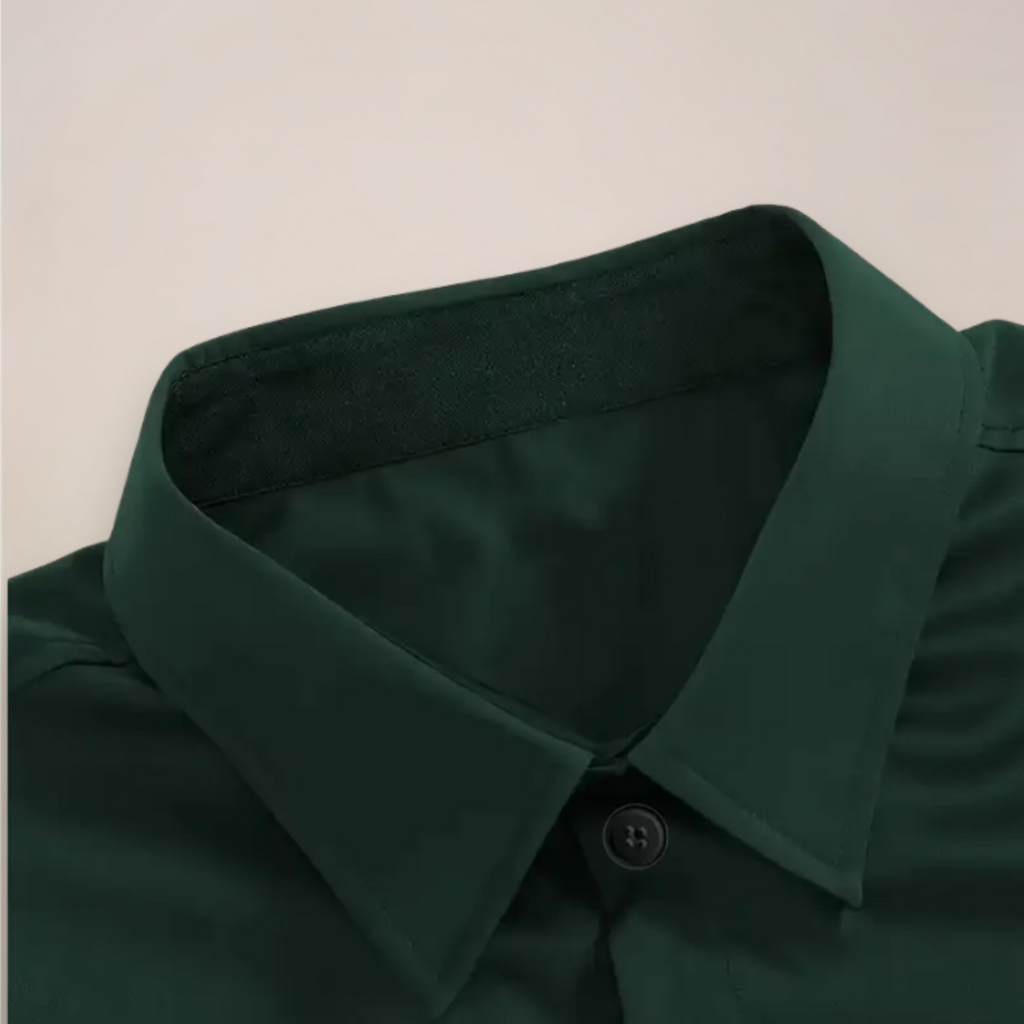 men's long-sleeve shirt with classic notched collar, versatile smart style