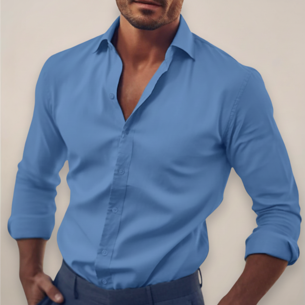 men's long sleeve smart button-down shirt in classic colors