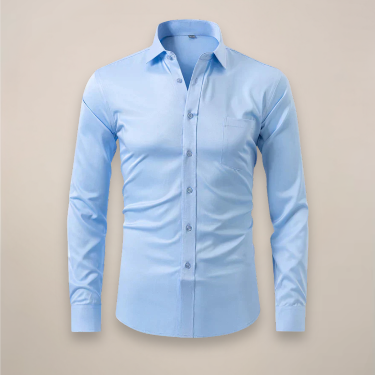 men's long sleeve shirt with classic structured fit and wrinkle resistant finish