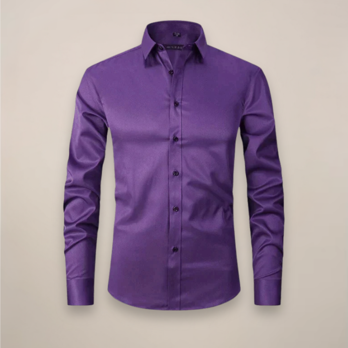 men's long sleeve shirt with classic structured fit and wrinkle resistant finish