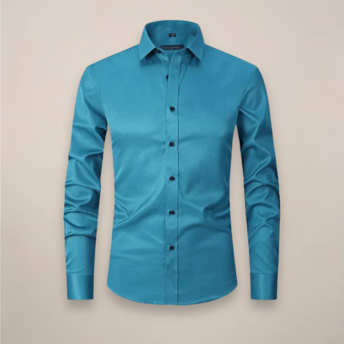 men's long sleeve shirt with classic structured fit and wrinkle resistant finish