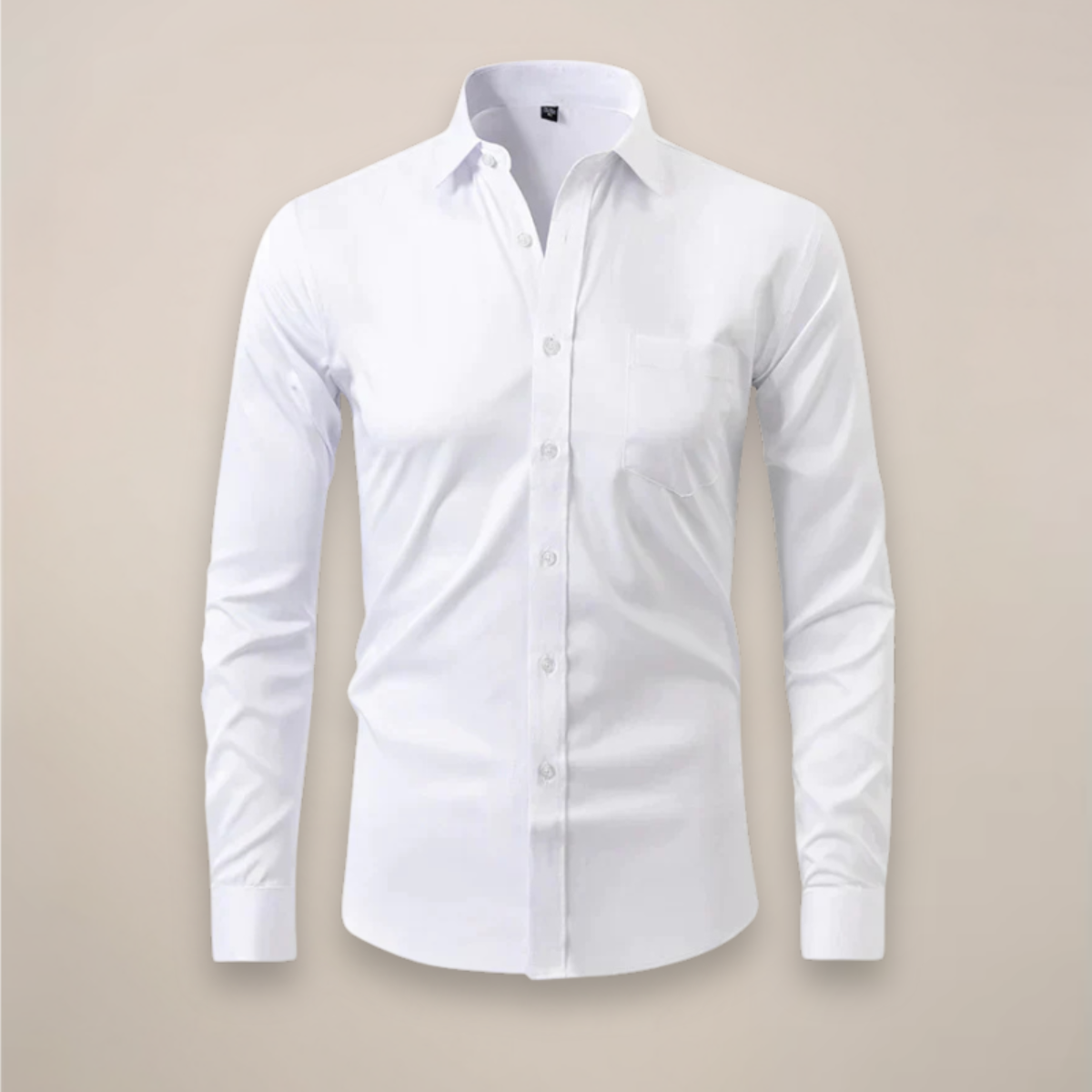 men's long sleeve shirt with classic structured fit and wrinkle resistant finish