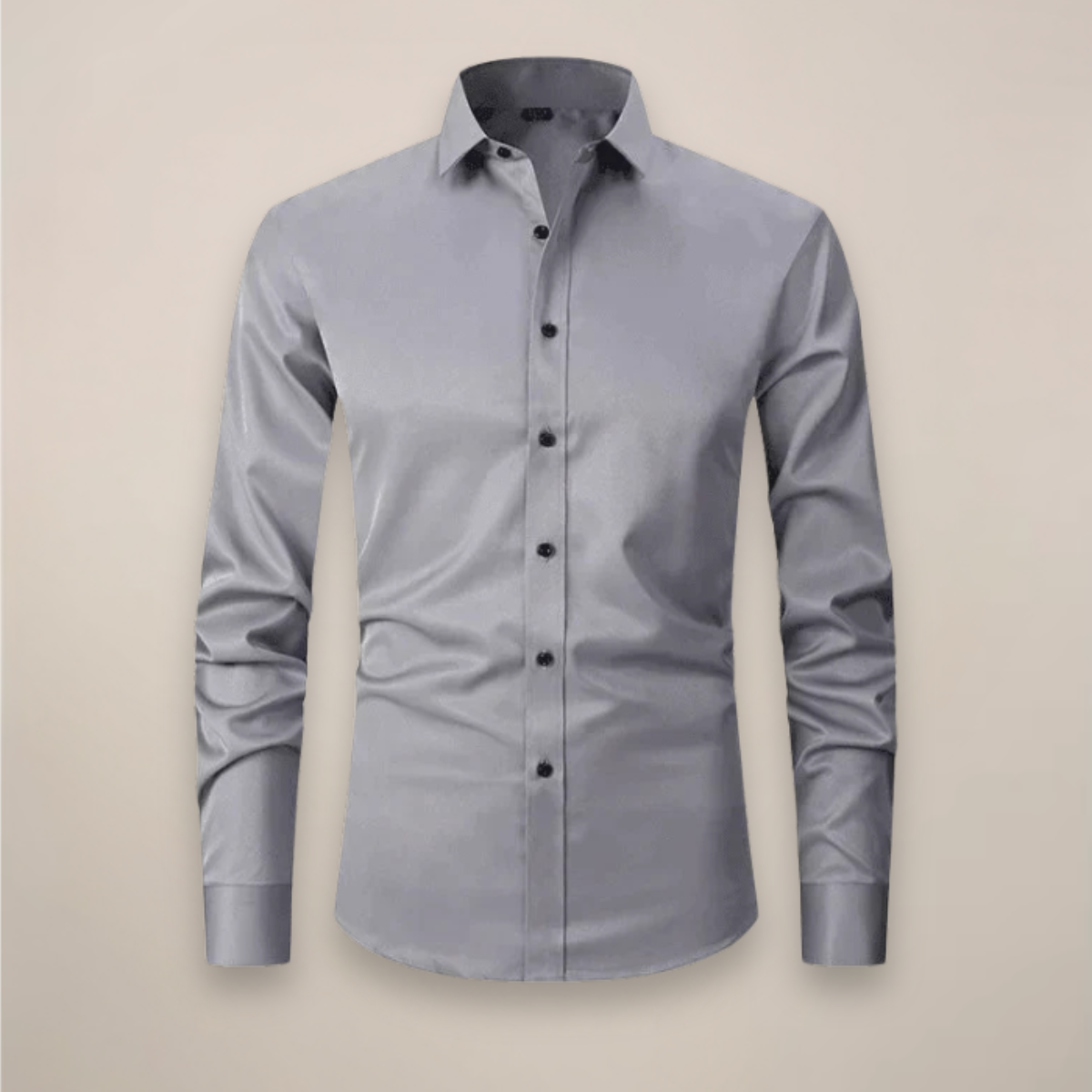 men's long sleeve shirt with classic structured fit and wrinkle resistant finish