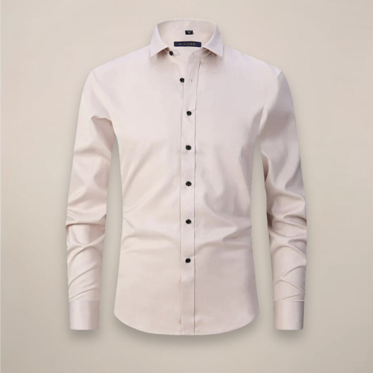 men's long sleeve shirt with classic structured fit and wrinkle resistant finish