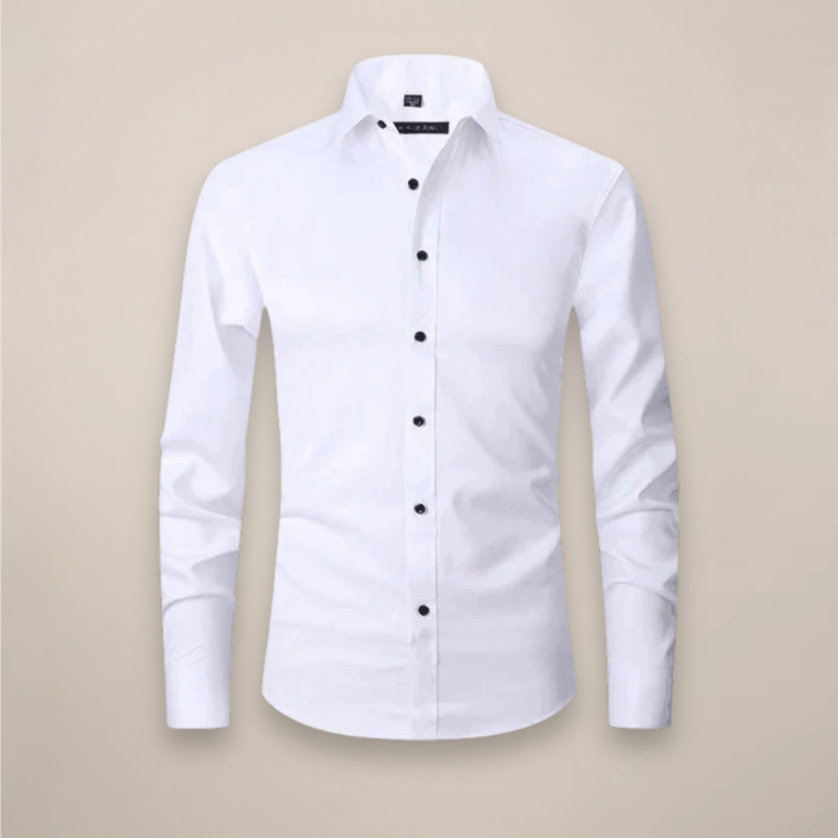 men's long sleeve shirt with classic structured fit and wrinkle resistant finish