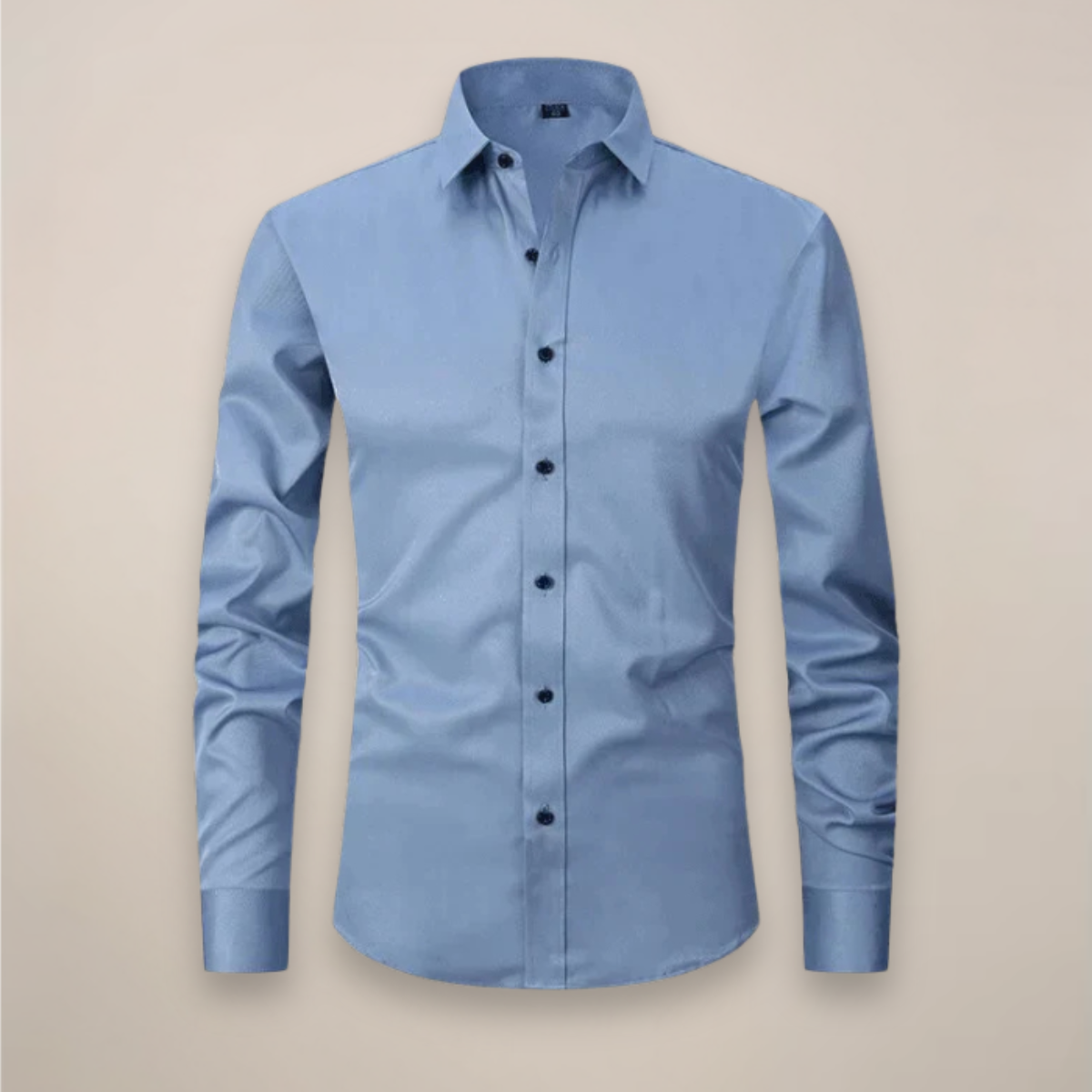 men's long sleeve shirt with classic structured fit and wrinkle resistant finish