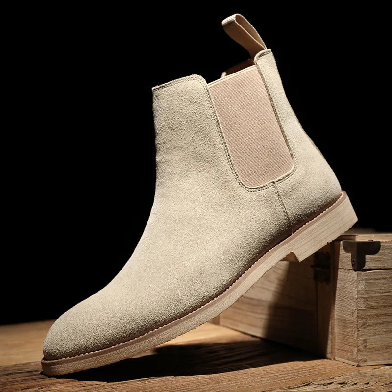 men's retro chelsea boots with medium-high ankle design