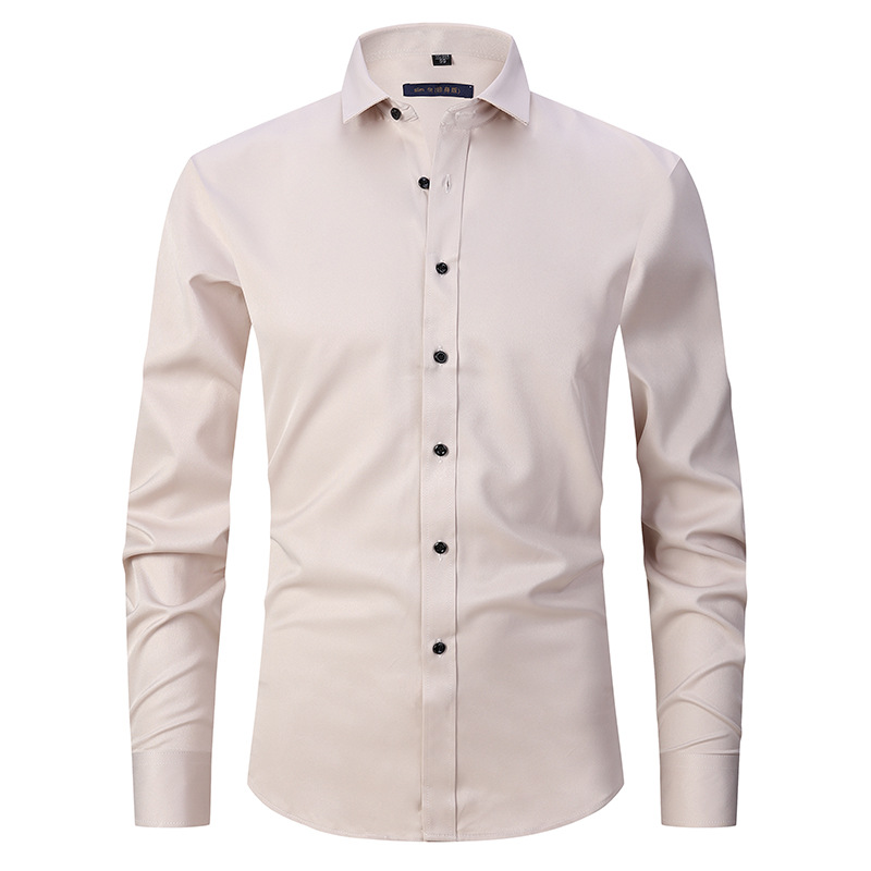 men's stretch business shirt long sleeve formal button up