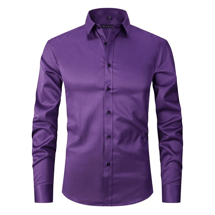 men's stretch business shirt long sleeve formal button up