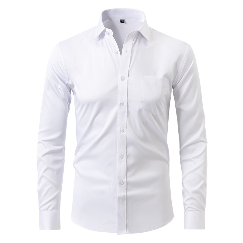 men's stretch business shirt long sleeve formal button up