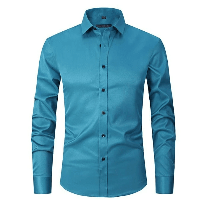 men's stretch business shirt long sleeve formal button up