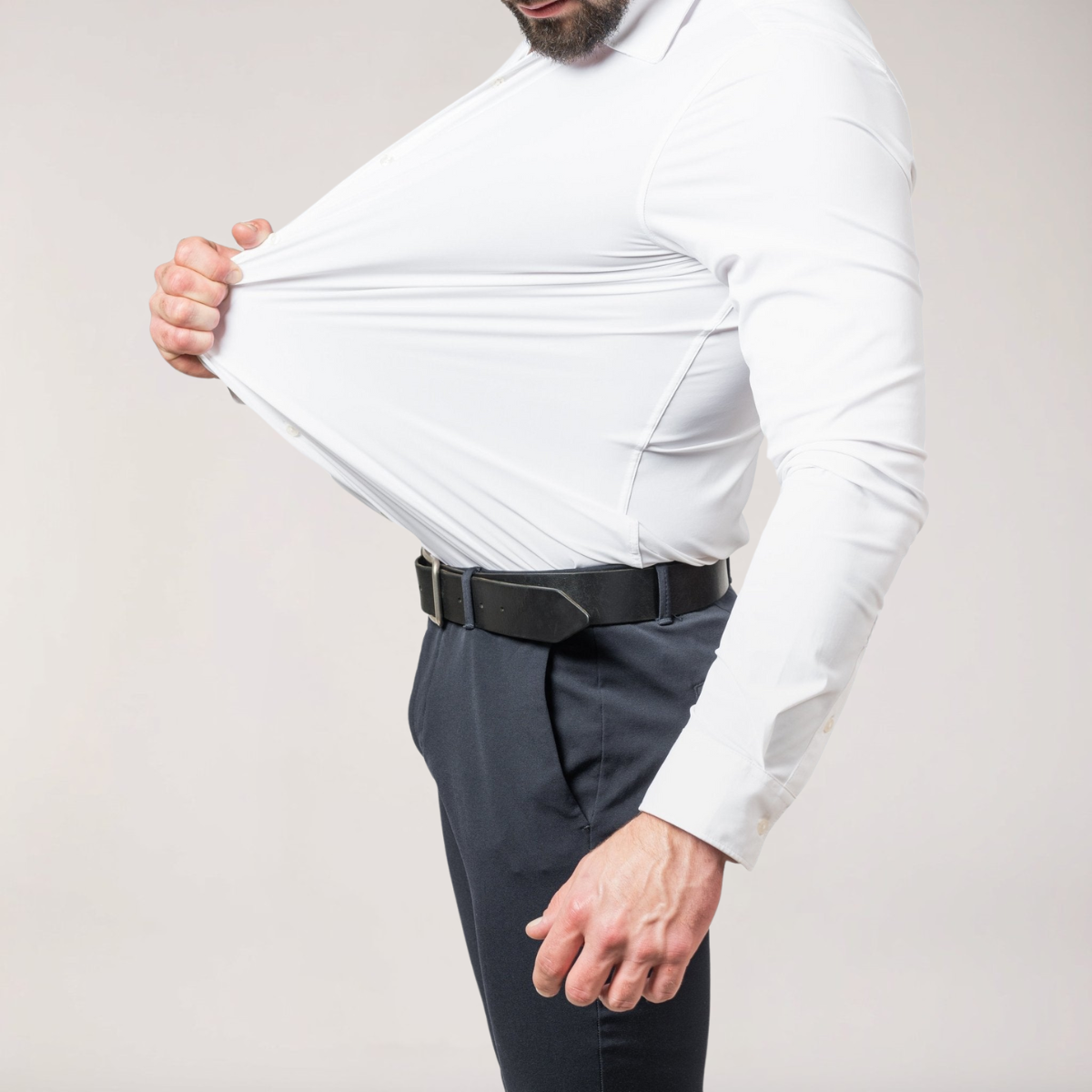 men's stretch button-up shirt slim fit long sleeve dress shirt for business