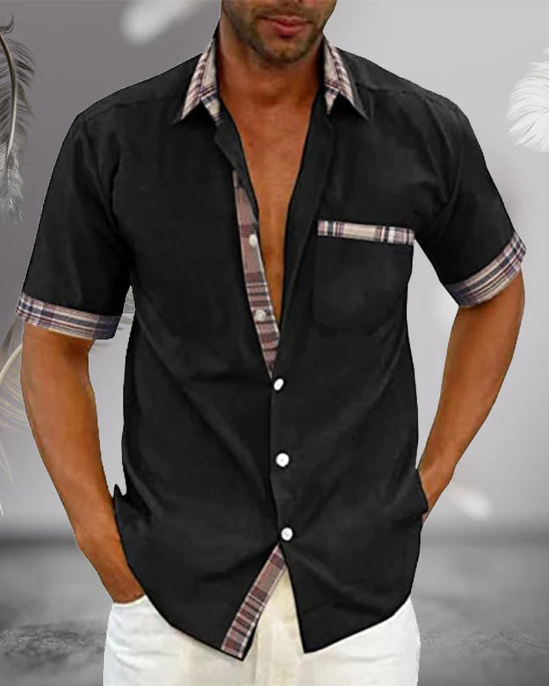 men's tailored short sleeve shirt for spring and summer