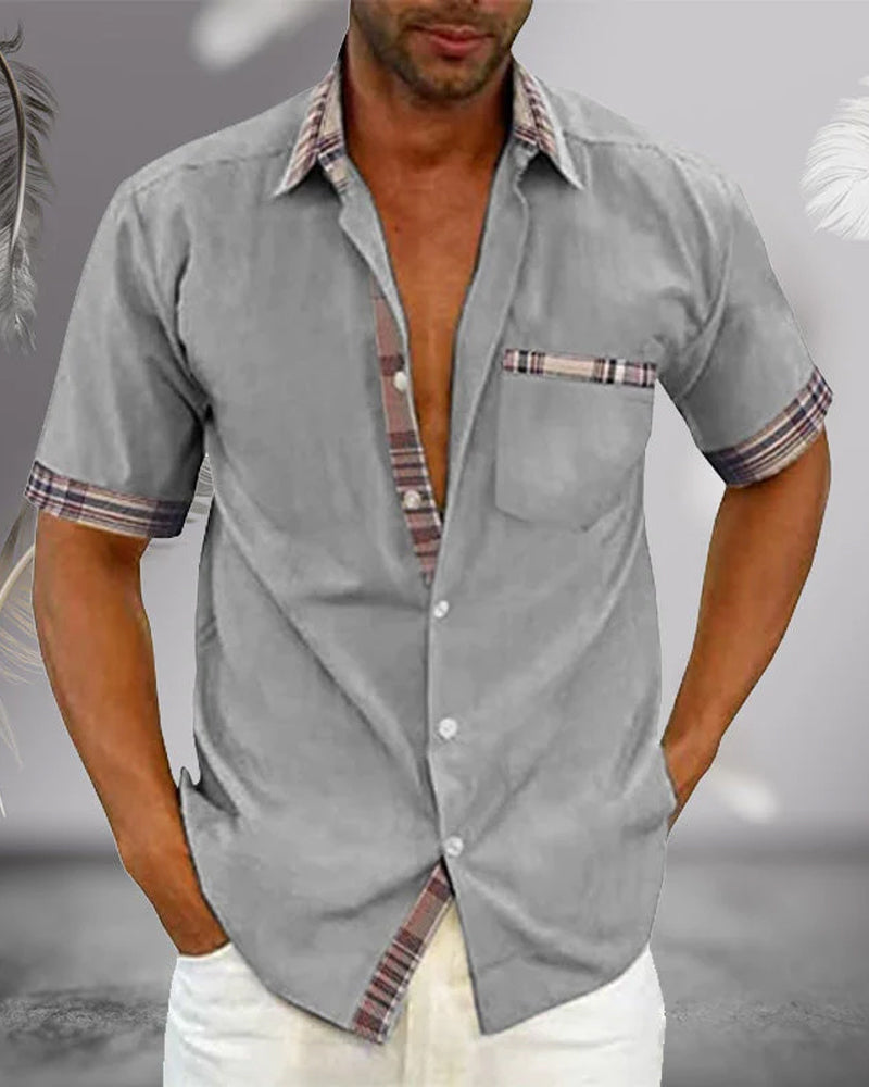 men's tailored short sleeve shirt for spring and summer