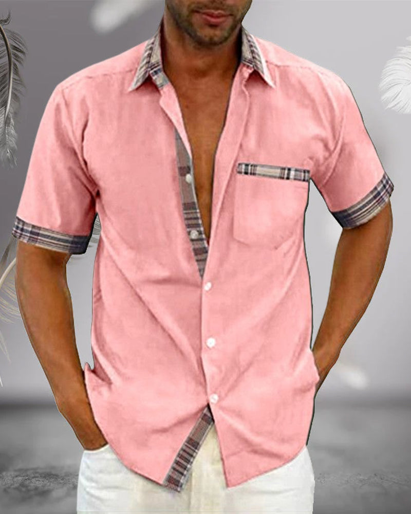 men's tailored short sleeve shirt for spring and summer