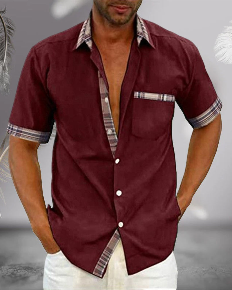 men's tailored short sleeve shirt for spring and summer