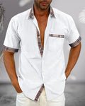 men's tailored short sleeve shirt for spring and summer