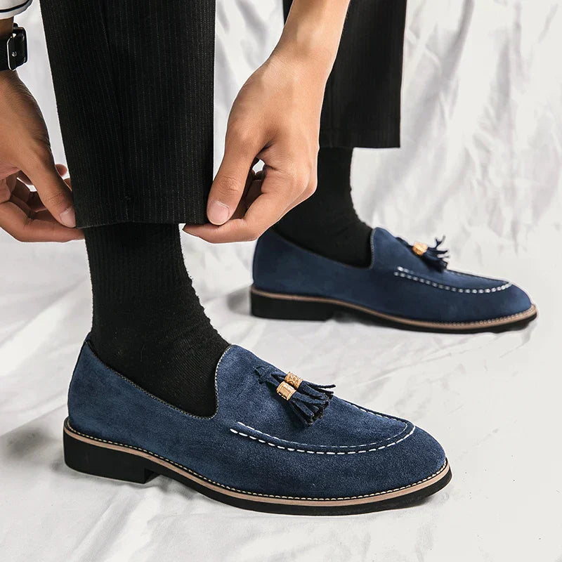 men's tassel suede loafers for smart casual office and weekend