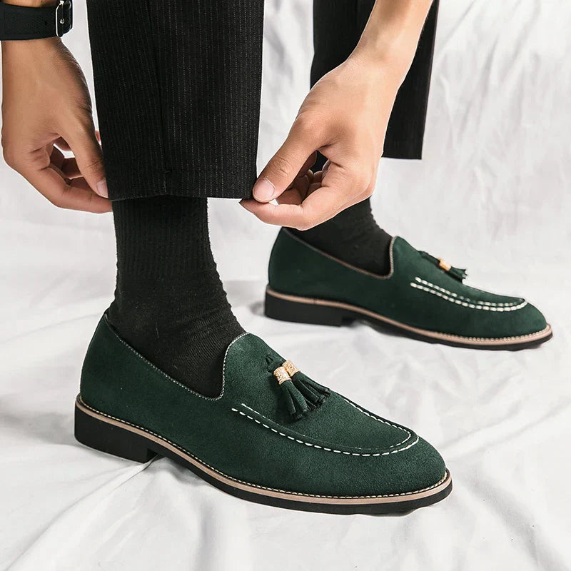 men's tassel suede loafers for smart casual office and weekend