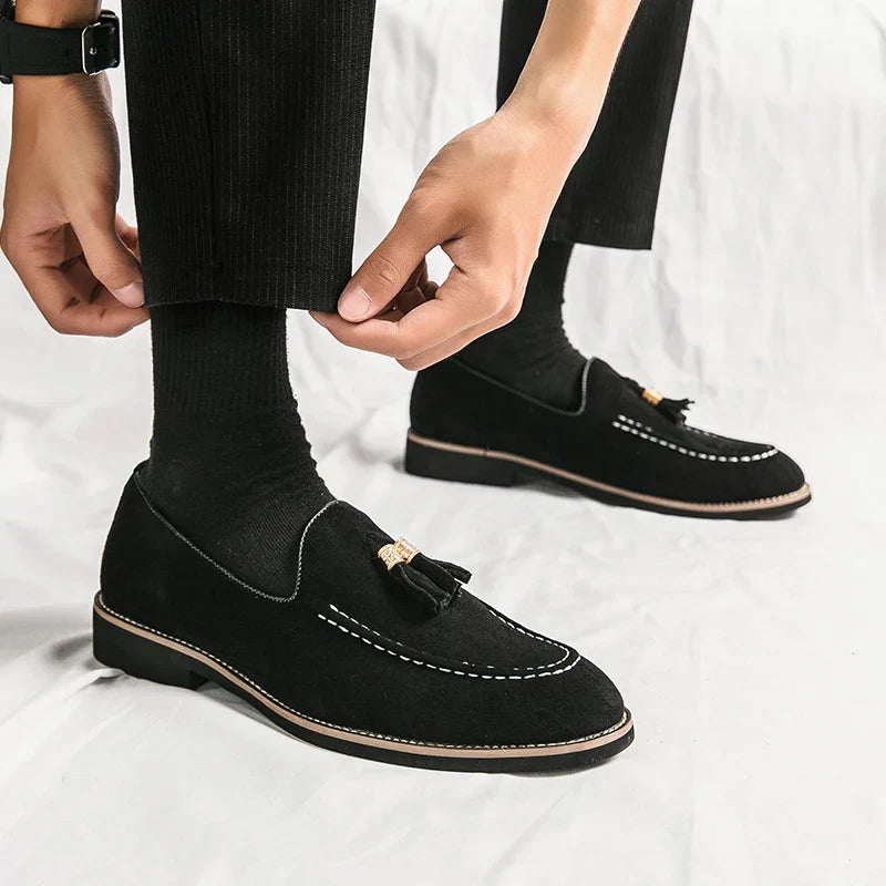 men's tassel suede loafers for smart casual office and weekend