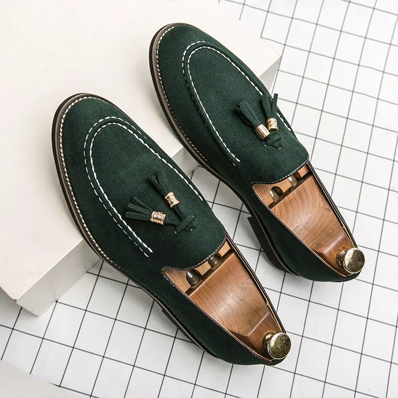 men's tassel suede loafers for smart casual office and weekend