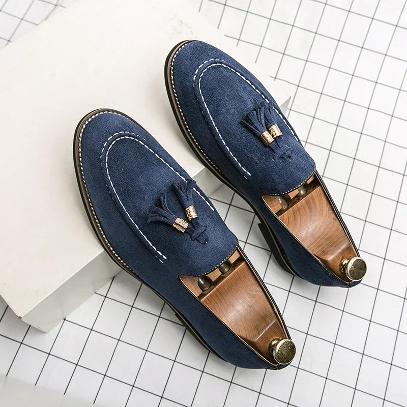 men's tassel suede loafers for smart casual office and weekend