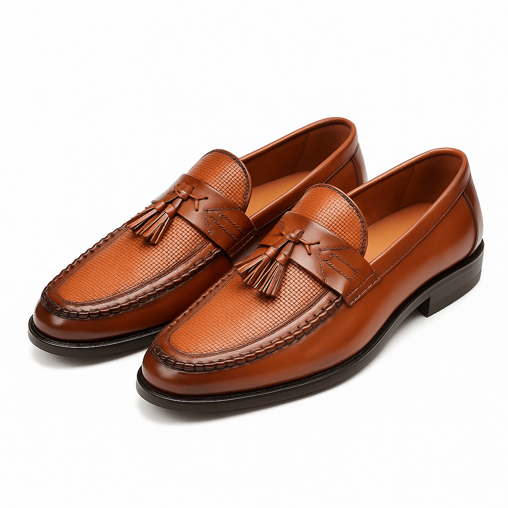 men's woven tassel loafers with classic slip on elegance