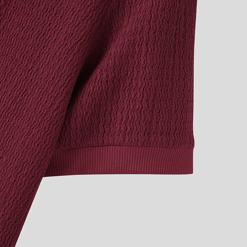 men's textured short sleeve crew neck classic tee shirt