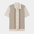 men's short sleeve striped polo shirt for spring and summer