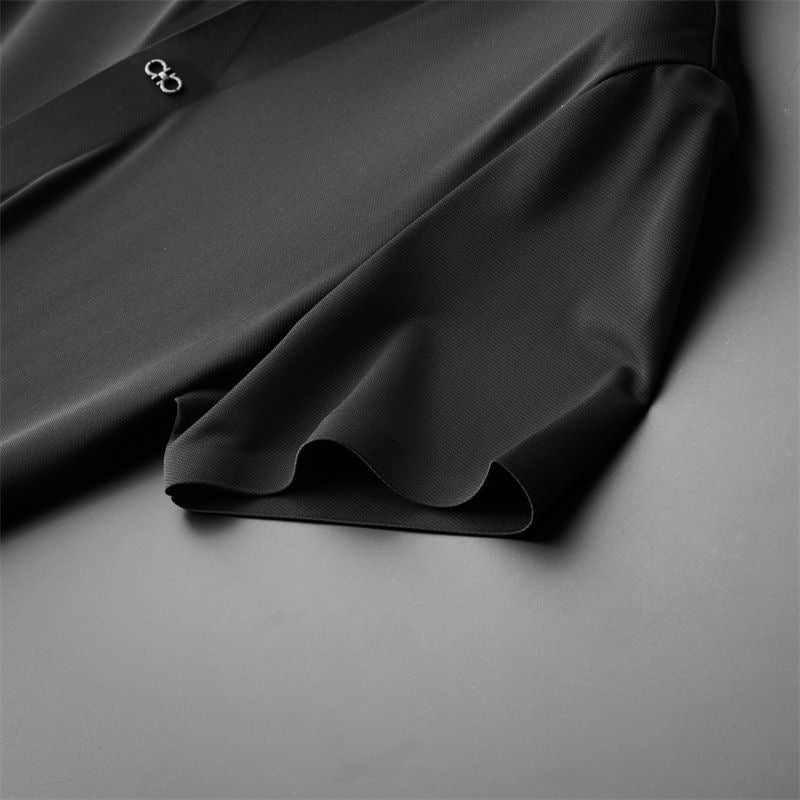 men's elastic-waist short sleeve polo shirt and trousers set