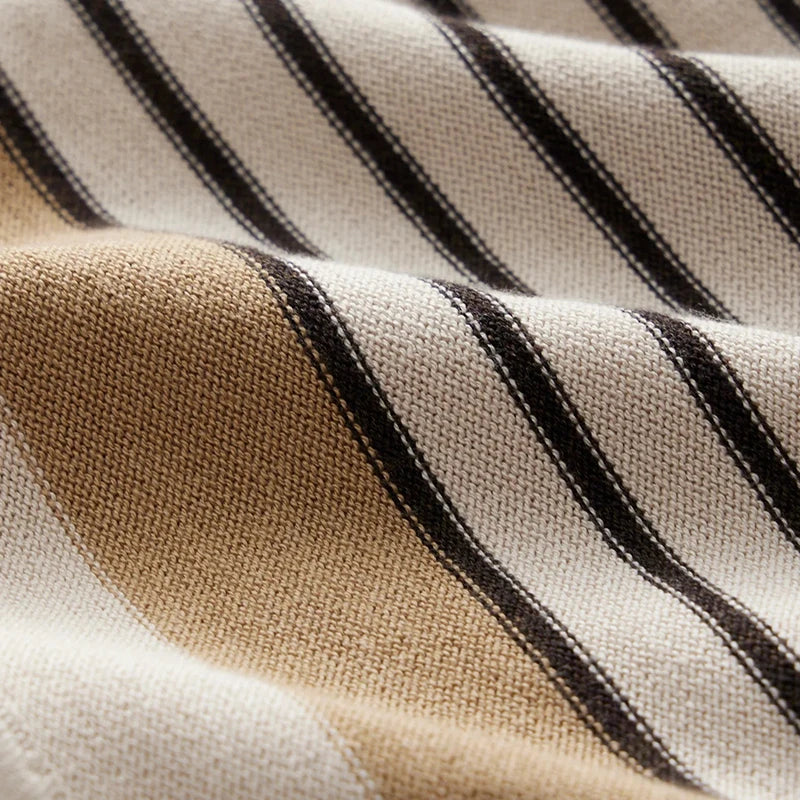men's short sleeve striped polo shirt for spring and summer