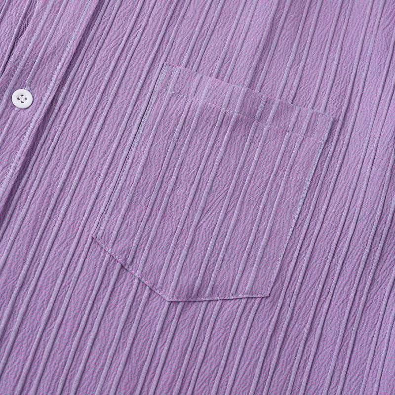 short sleeve button up shirt for men with polo collar and chest pocket