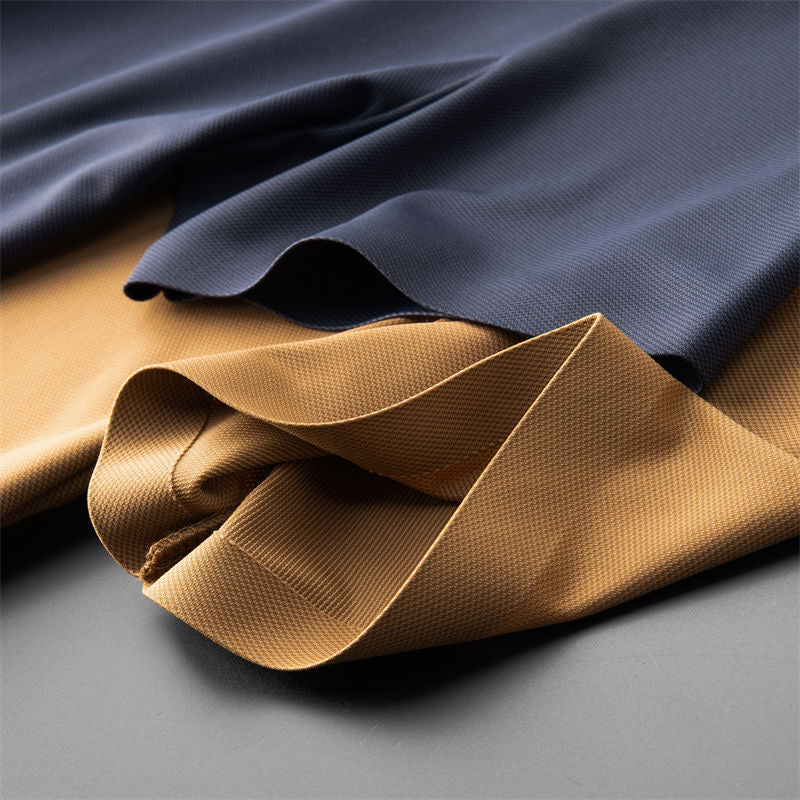 men's elastic-waist short sleeve polo shirt and trousers set