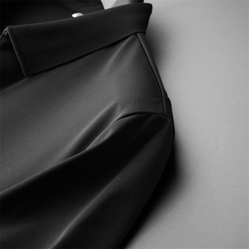 men's elastic-waist short sleeve polo shirt and trousers set