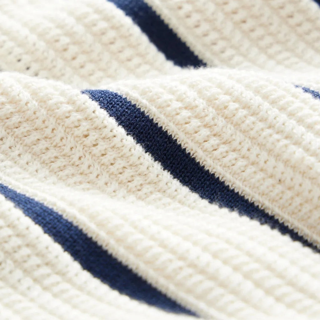 men's short sleeve vertical stripe knit button-front shirt with contrast trim