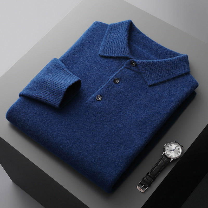 soft long sleeve polo shirt, classic fit for smart casual