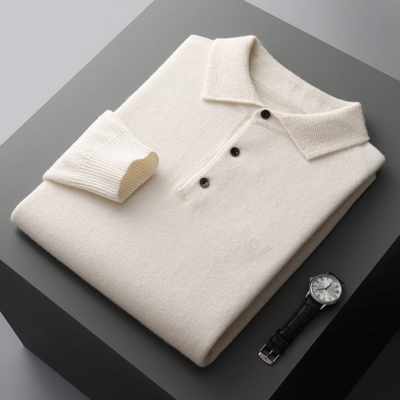 soft long sleeve polo shirt, classic fit for smart casual